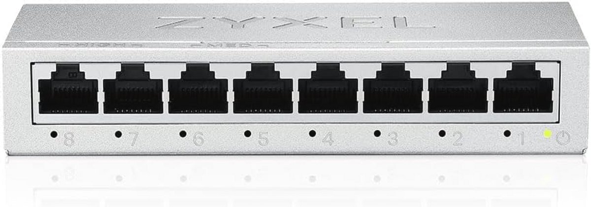 8-poorts Gigabit Ethernet Switch - Plug-and-Play Desktop en Wandmontage