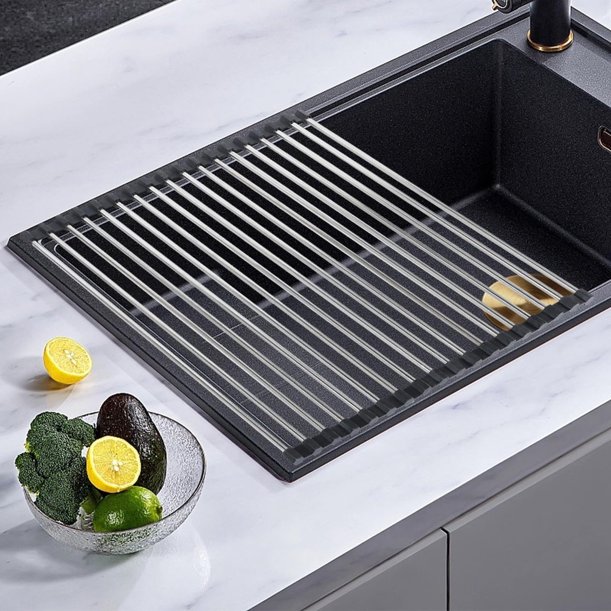 Unyqoos® Opvouwbaar afdruiprek set van 2 voor ruimtebesparing in de keuken