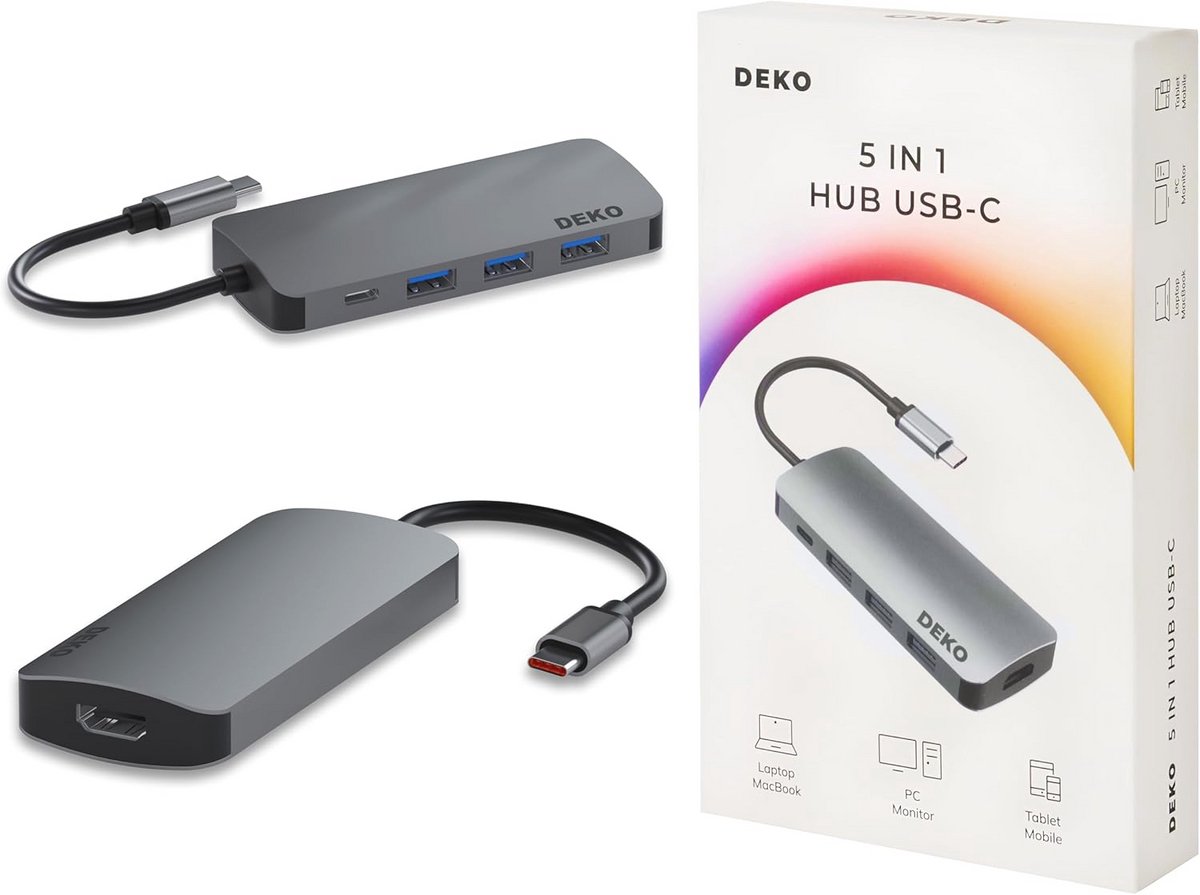 USB C Hub 8-in-1 - Multifunctionele USB-C Dockingstation met meerdere poorten