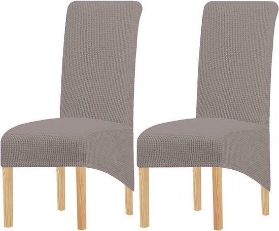 LANSHENG Stoelhoezen voor eetkamerstoelen, XL, afneembaar, wasbaar, hoge rug, beschermhoes, fluweel, voor eetkamer, bruiloft, restaurant (koffie, set van 6