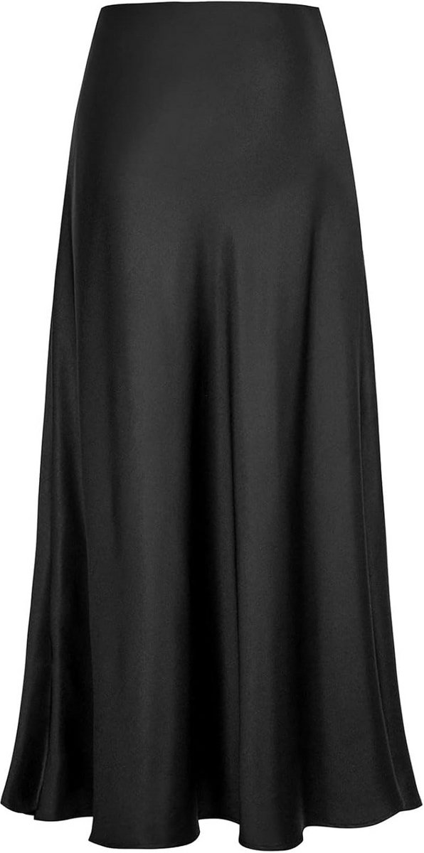 Elegante Lange Satijnen Damesrok met Hoge Taille - Perfect voor Feestjes en Casual Zomerlooks
