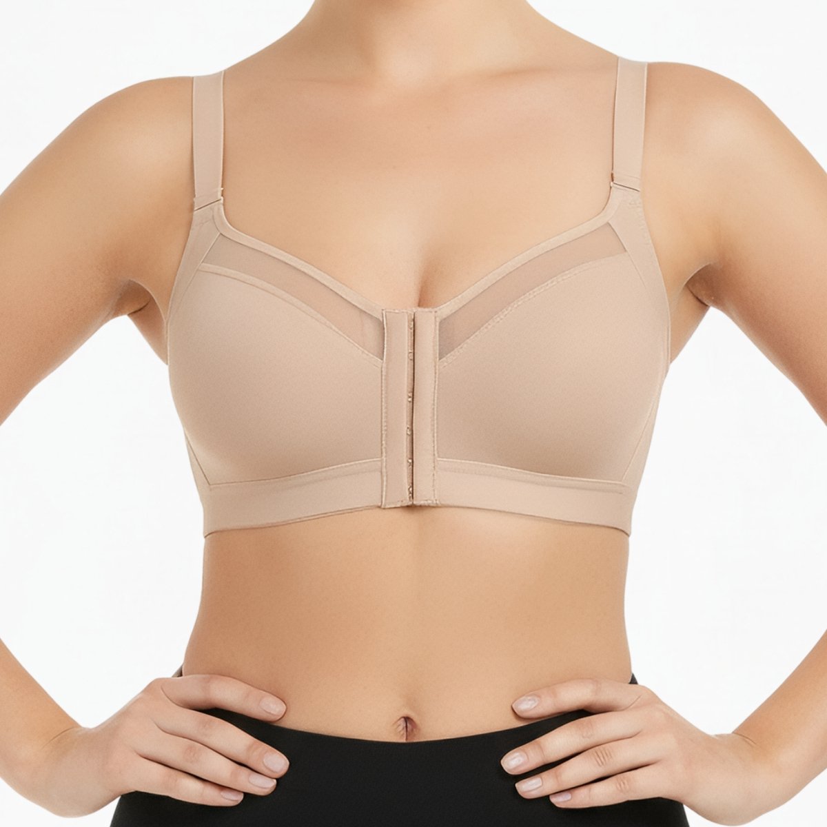 Shapetape Corrigerende BH met Voorsluiting - Beige - Corrigerende BeHa Met Push Up - Beugelloze Bh - Post Operatieve BH - Magic Bra - Comfort BH - Ondersteunende BH - Beha Dames
