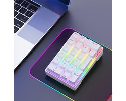 20-toetsen bedraad mechanisch numeriek toetsenbord voor laptops, draagbaar voor kantoorgebruik (wit)