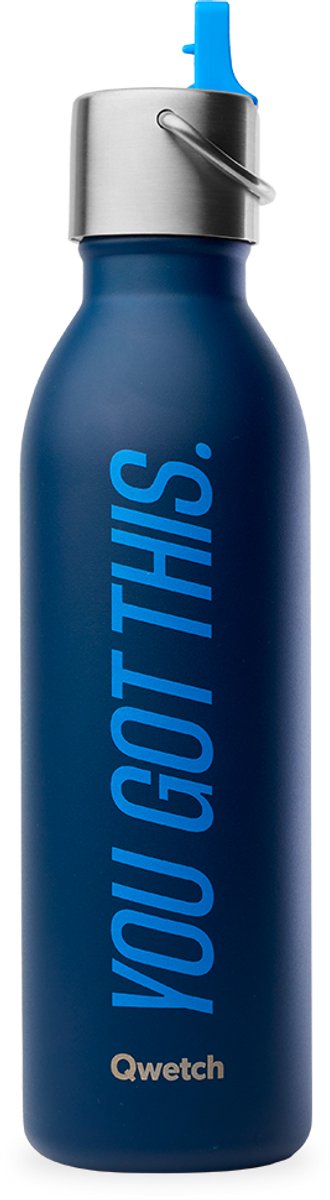 Qwetch - Isothermische fles - Active Level Up Blauw- 600ml