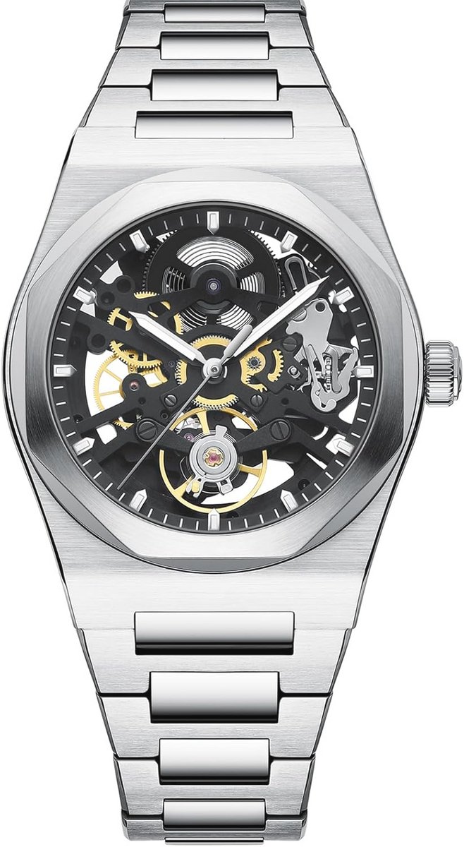 Automatisch herenhorloge met skeletontwerp en precisie (38,5 mm) - Waterdicht en krasbestendig