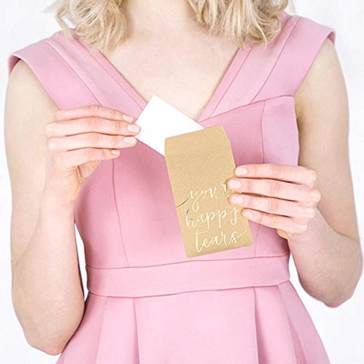 Elegante Trouwtissues - Jouw Blije Tranen in Goud, 10 Pakketten van 3 Zachte Tissues