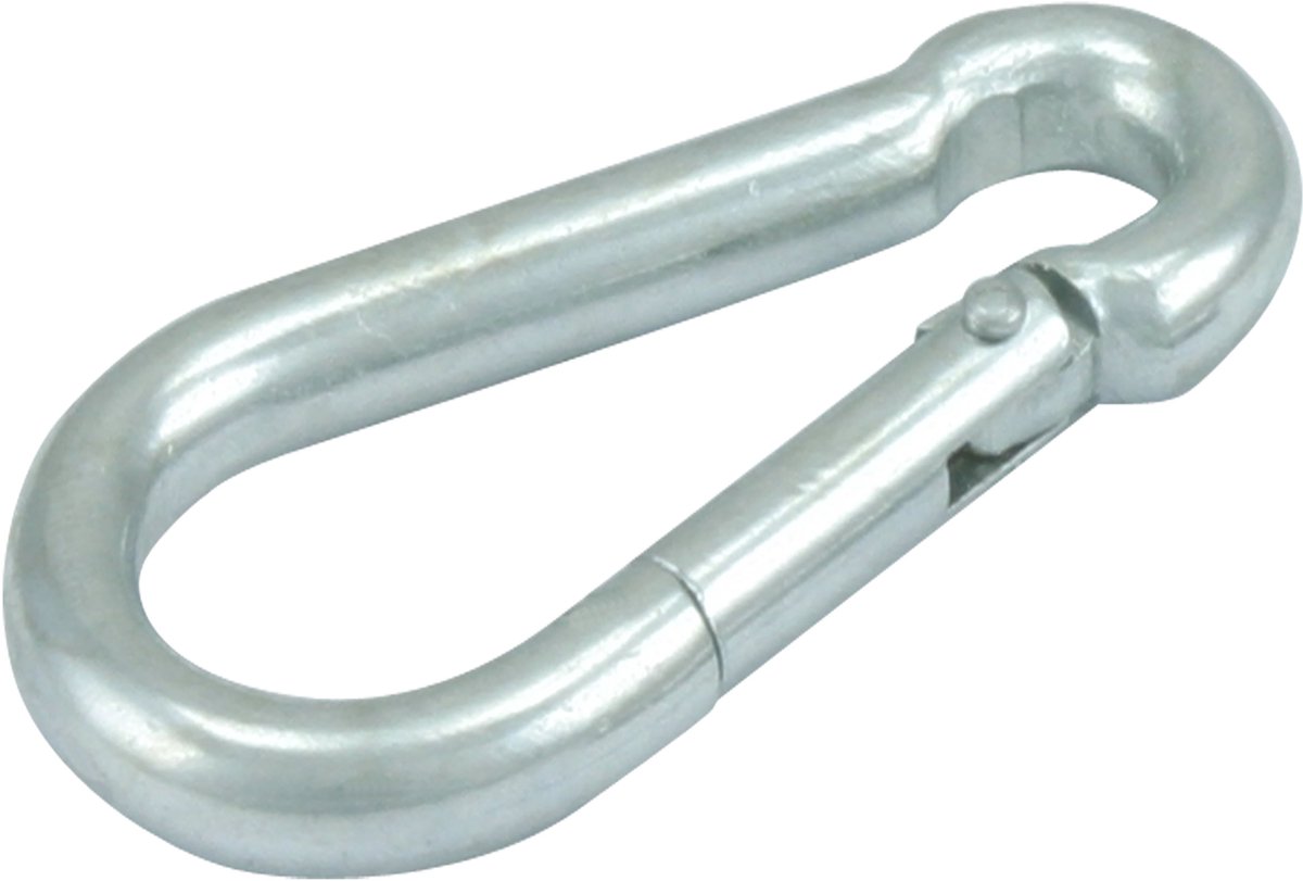 Starx karabijnhaak - met geweersluiting - 100 x 10 mm - staal - verzinkt