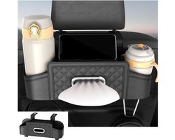 Daity 1 Pack - Opbergdoos voor hoofdsteunen en achterbank van de auto - multifunctionele opbergdoos voor de rugleuning van de auto met bekerhouder en haken - accessoire voor op reis in de auto - geschikt voor SUV's - sedans en vrachtwagens.