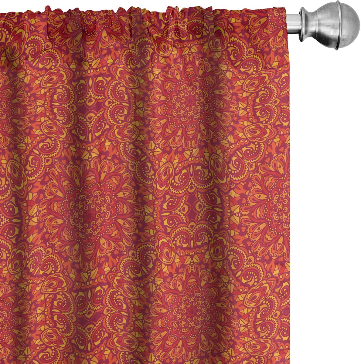 ABAKUHAUS Mikrofaser Gordijnpanelen 150x225 cm – Halverduisterend – Paars Mosterdgeel Oranje Lila