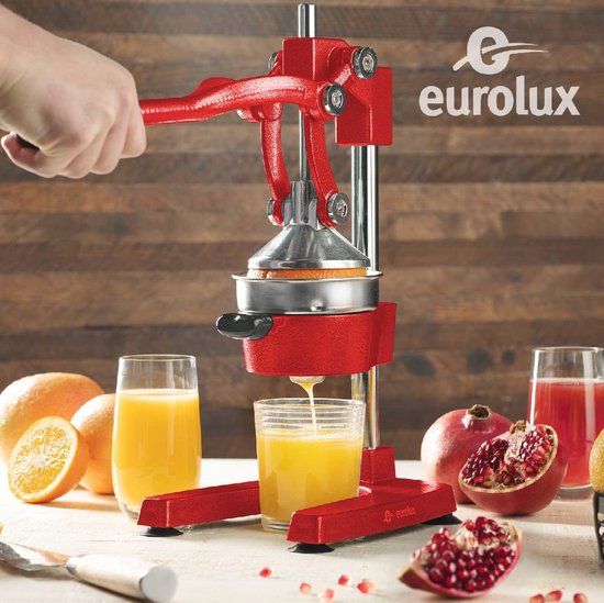 Gietijzeren Citruspers voor Vers Sinaasappelsap - Extra Grote Handmatige Pers met Roestvrijstalen Beker — afbeelding 4