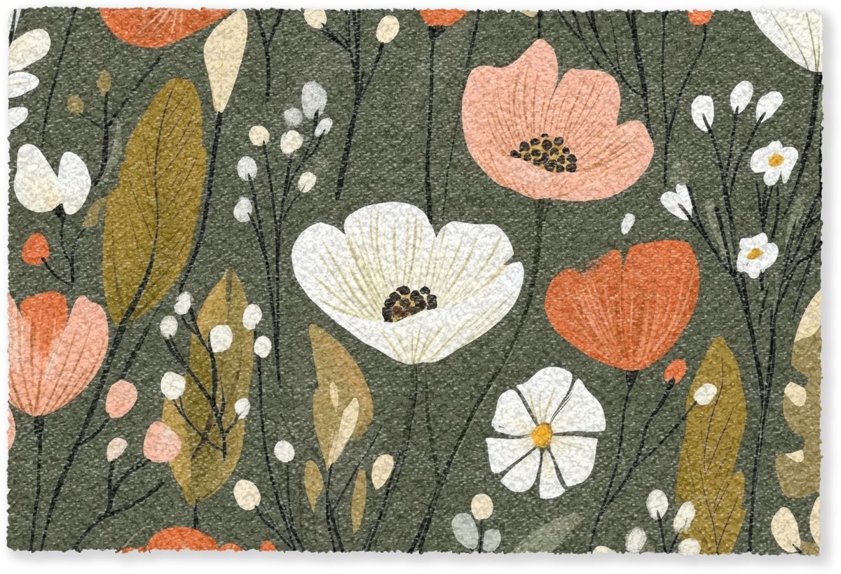 Unyqoos Decoratieve antislip deurmat met bloemenprint voor binnengebruik