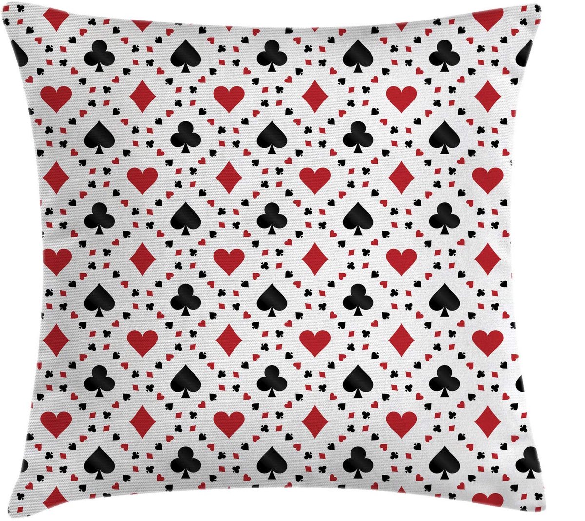 ABAKUHAUS kussenhoes – rood en zwart 40x40 cm – dubbelzijdig bedrukt, rits