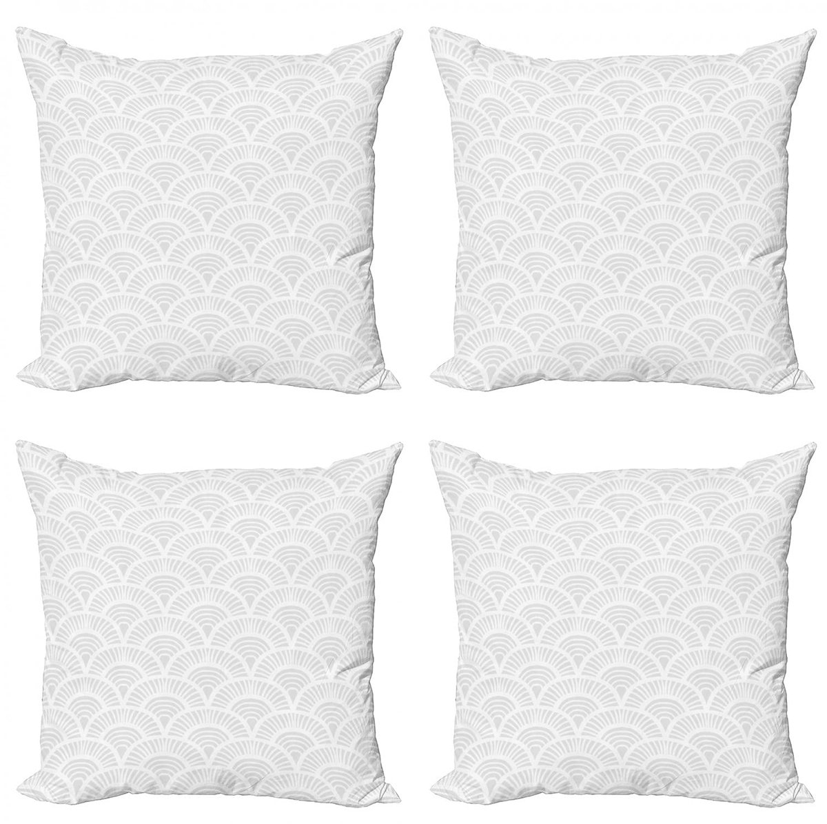 ABAKUHAUS Kussenhoezen Set 4x 45x45 cm – Dubbelzijdig bedrukt, Warm Taupe/Wit Warm Taupe Weiß