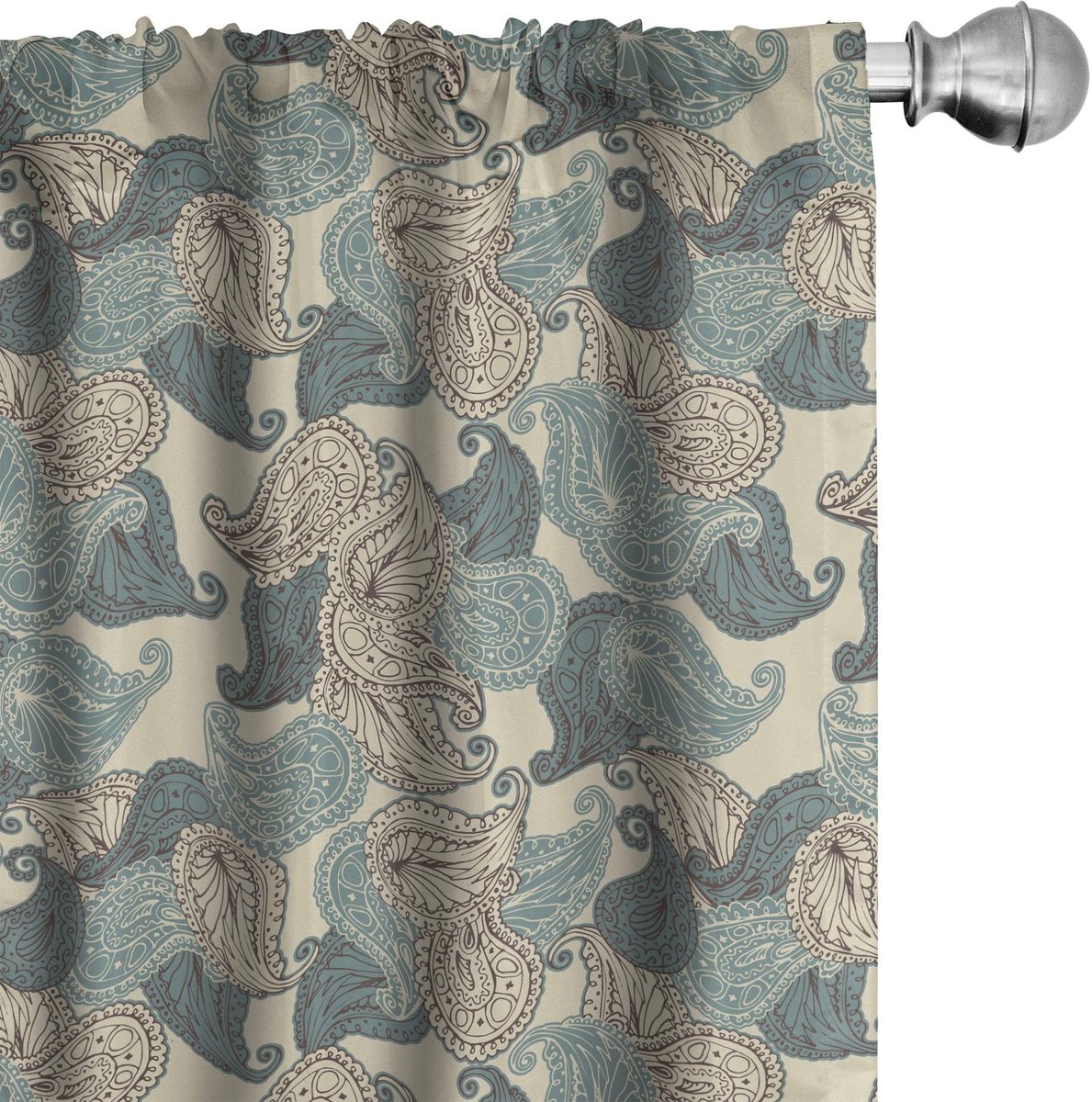 ABAKUHAUS Paisley Paneelgordijn – 2-paneelset 150x245 cm – microvezel Mehrfarbig