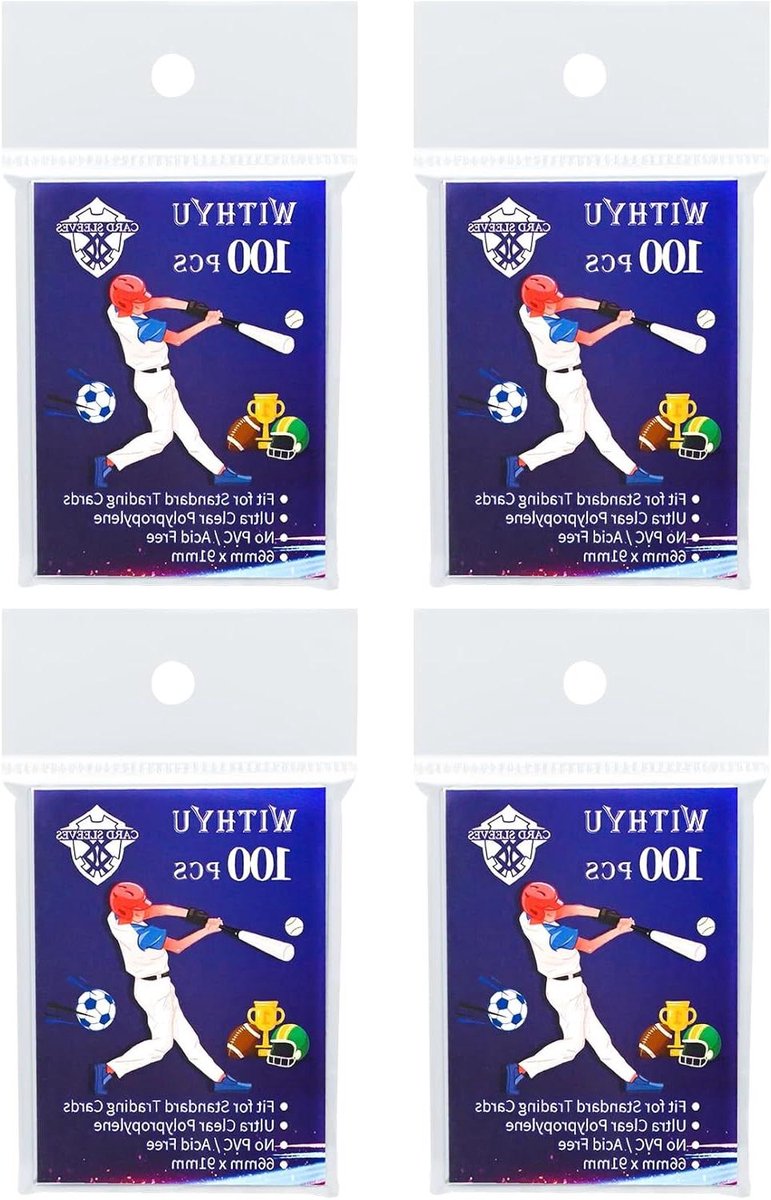 CSGoods - 400 stuks zachte ruilkaarthoesjes voor standaardkaarten - ultraheldere kaartbeschermer - honkbalkaarten - bescherming van 6,3 x 8,9 cm