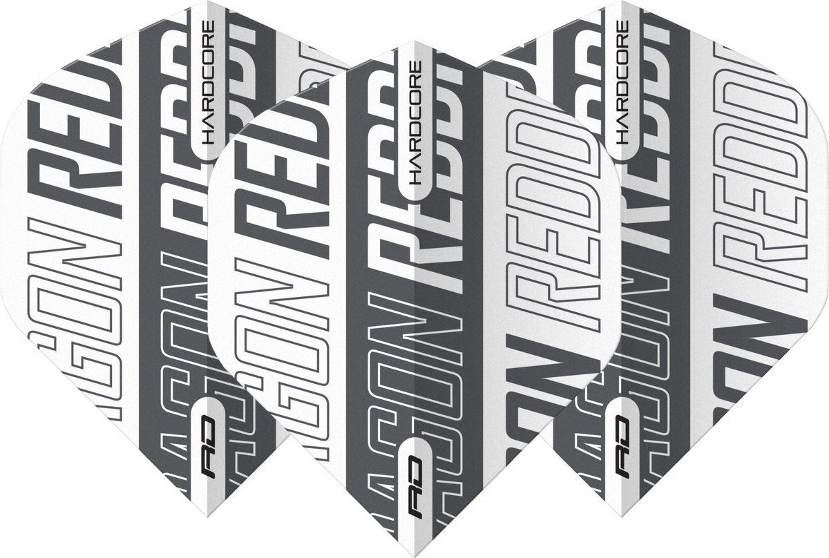Red Dragon Hardcore XT White & Grey Print - Dart Flights