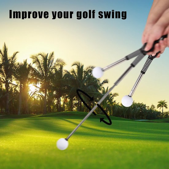 Unyqoos® Intrekbare golftrainingshulp met klikfunctie en opbergtas voor optimaal oefenen van unyqoos — afbeelding 4