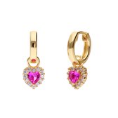 Lucardi Kinder Zilveren kinderoorringen met plating - Oorbellen - 925 Zilver - Goudkleurig