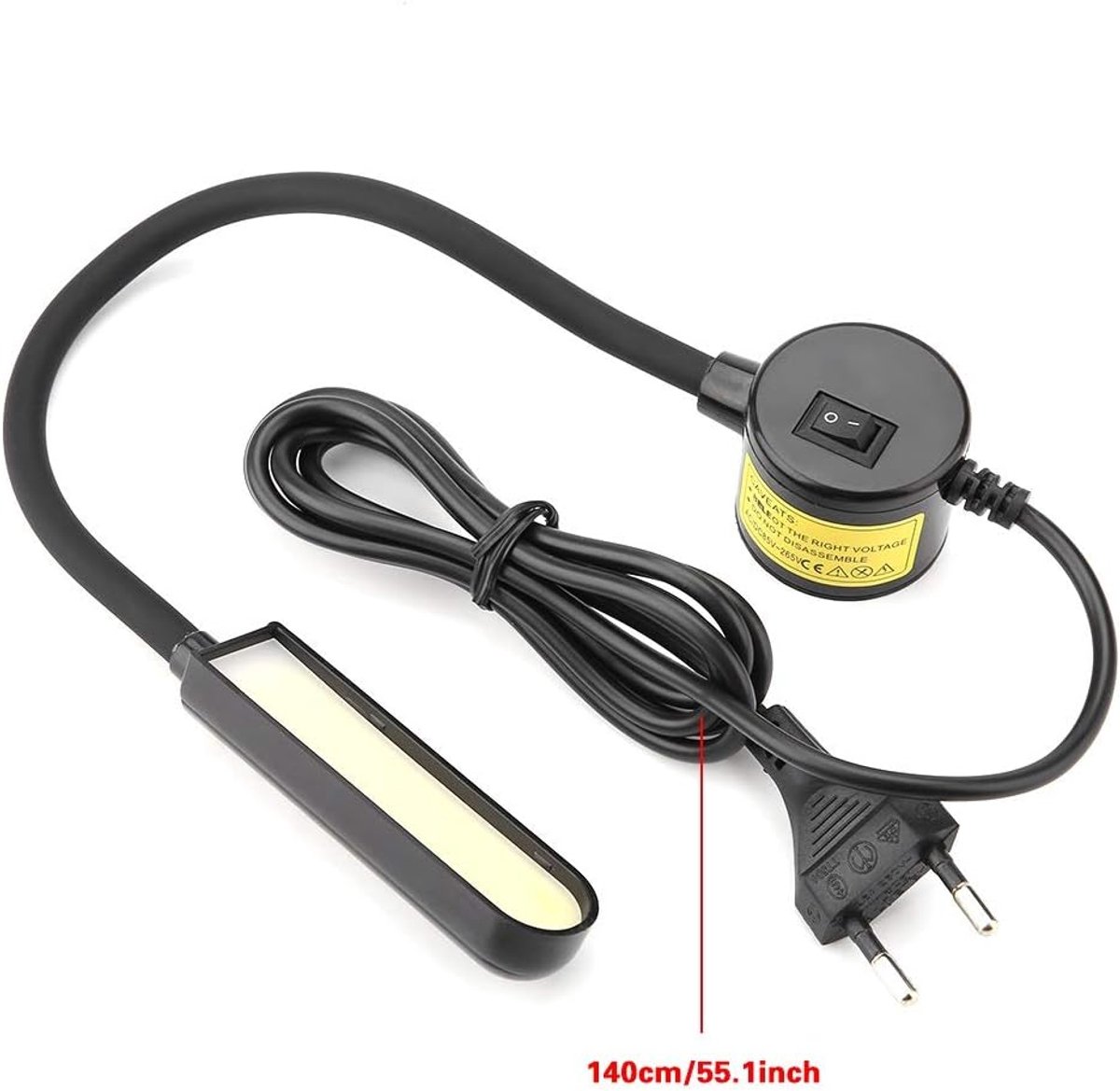 Dailygoods Sewing Light - LED Naailight - Verstelbaar - Zwart - Magnetische Basis - 6 Watt - Voor Naaimachines - 6000 Kelvin