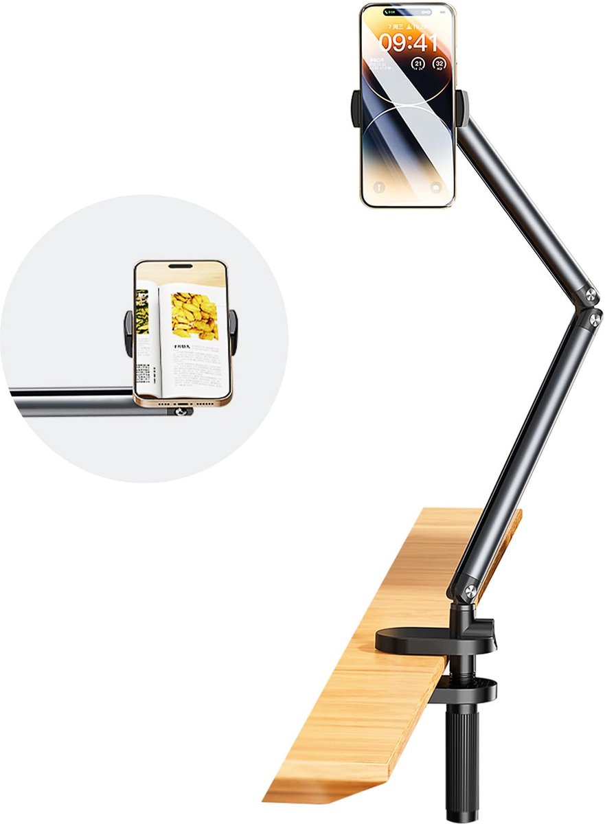Unyqoos® Flexibele telefoonhouder voor tafel en bed met 360 graden draaifunctie