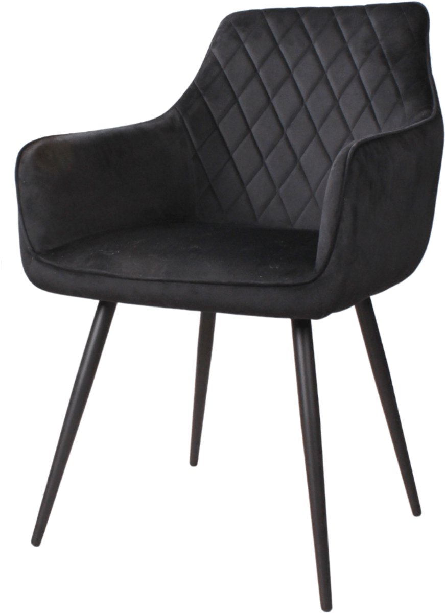 DS4U® Ravi 3.0 eetkamerstoel velours - zwart