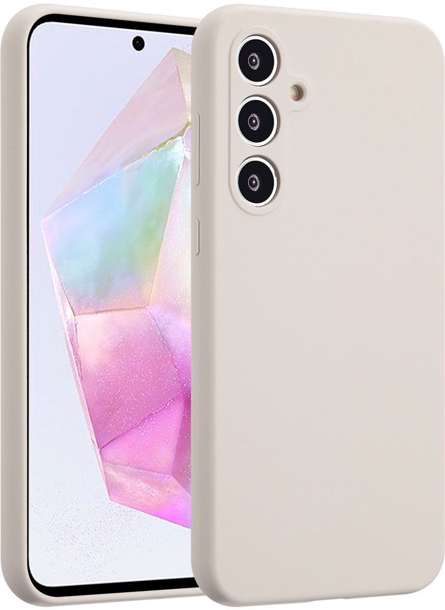 Accezz Hoesje - Geschikt voor Samsung Galaxy A35 - Liquid Silicone Backcover - Stone