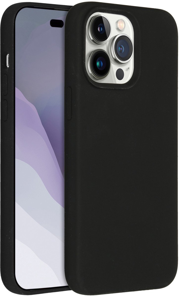 Accezz Hoesje - Geschikt voor Apple iPhone 14 Pro Max - Liquid Silicone Backcover - Zwart