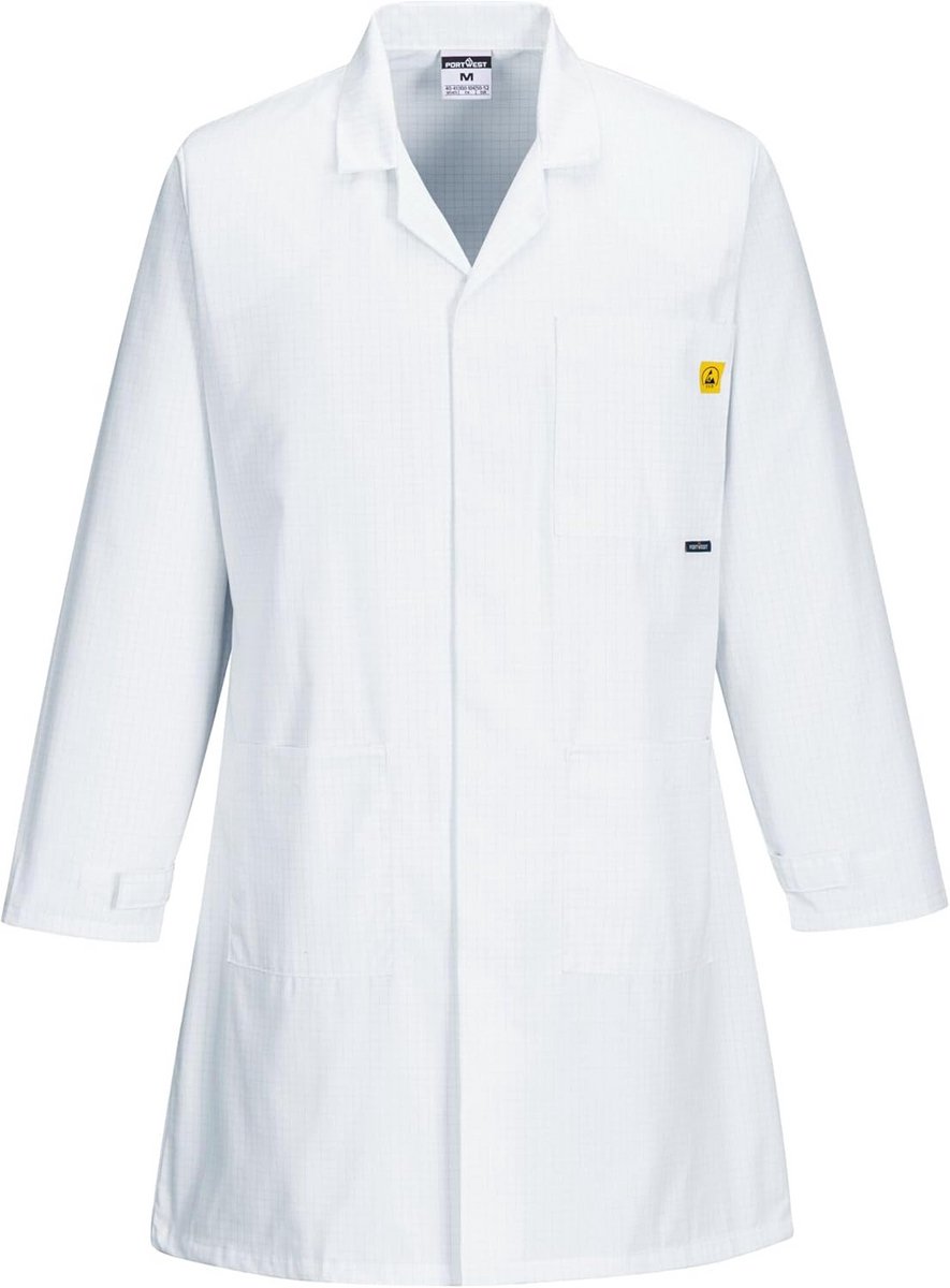 Antistatische ESD Werkjas Maat L Wit - Professionele Beschermkleding