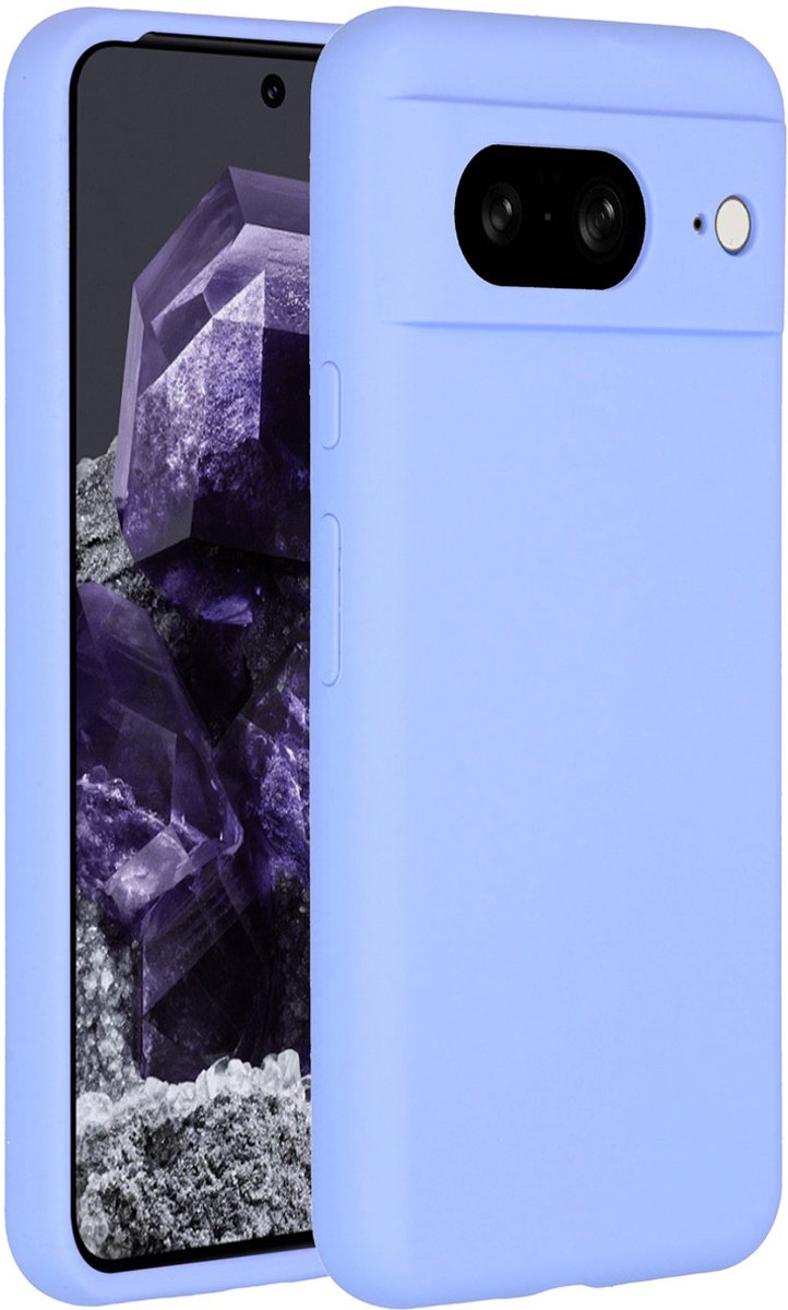 Accezz Hoesje Geschikt voor Google Pixel 8 Hoesje Siliconen - Accezz Liquid Silicone Backcover - Paars