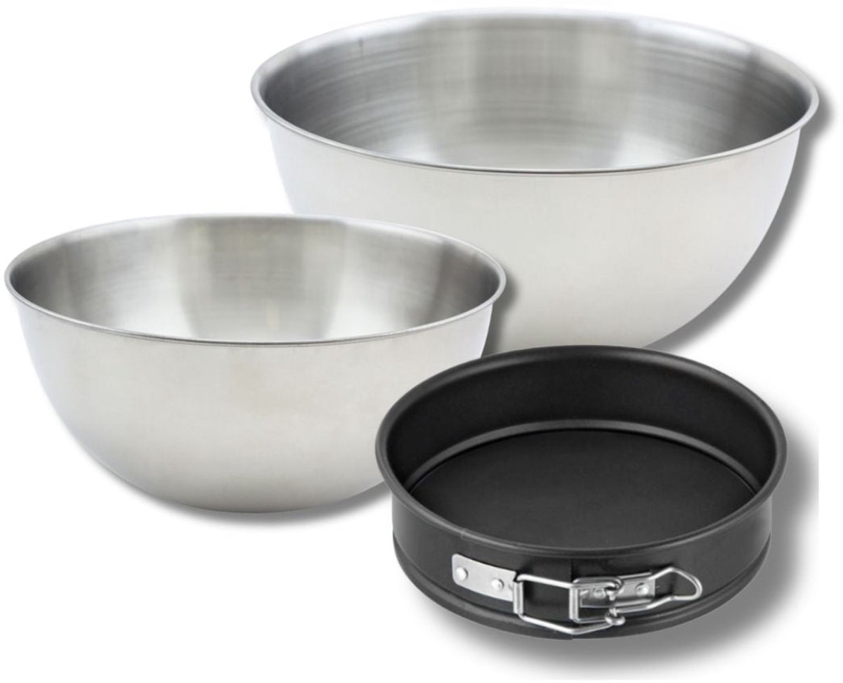 Bakkerset met mini taartvorm 16 cm, 2 mengkommen en 1 spatel Zenker