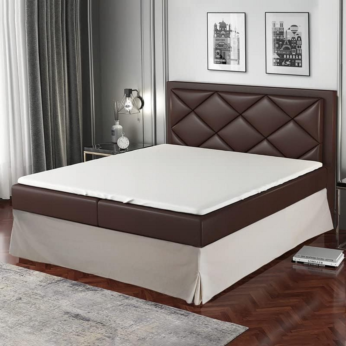 Vloerbedekking 200x200 cm Beige, 4 Zijden 30 cm Hoogte, Gemaakt in Europa