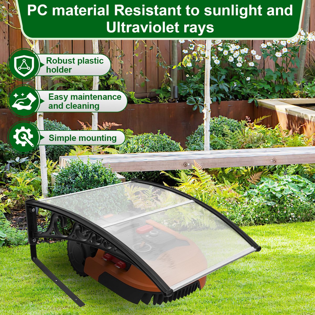 Weerbestendige Robotmaaier Garage met Transparant Dak - afbeelding 3