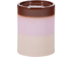 WOOOD Ollo Bijzettafel Ø 35 CM - Keramiek - Roze/Bruin - 44x35x35
