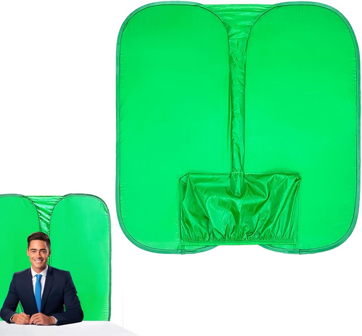 Groene Scherm Stoel Achtergrond - Dubbelzijdig, Opvouwbaar voor Fotografie & Streaming