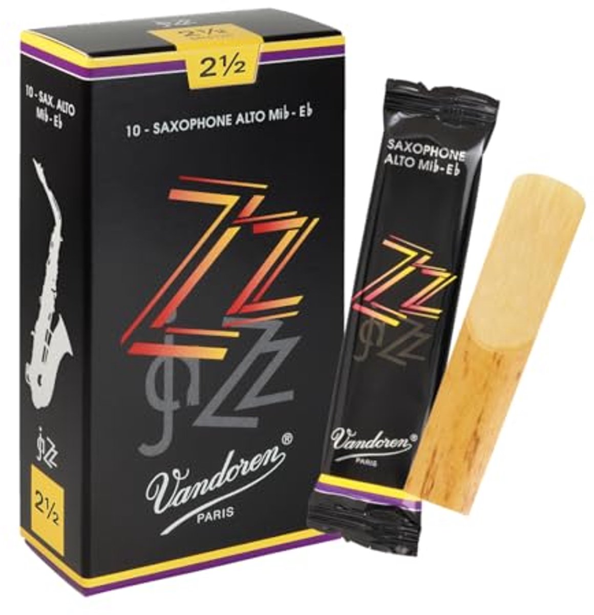 Vandoren ZZ Altsaxofoon 2,5 doos met 10 rieten - Riet voor altsaxofoon