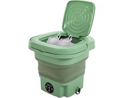 Opvouwbare Mini Wasmachine Compact Energiezuinig 8L Capaciteit met 3 Tijdsinstellingen Draagbare Wasmachine voor Studenten Camping Appartementen Babykleding Handdoeken Ondergoed groente