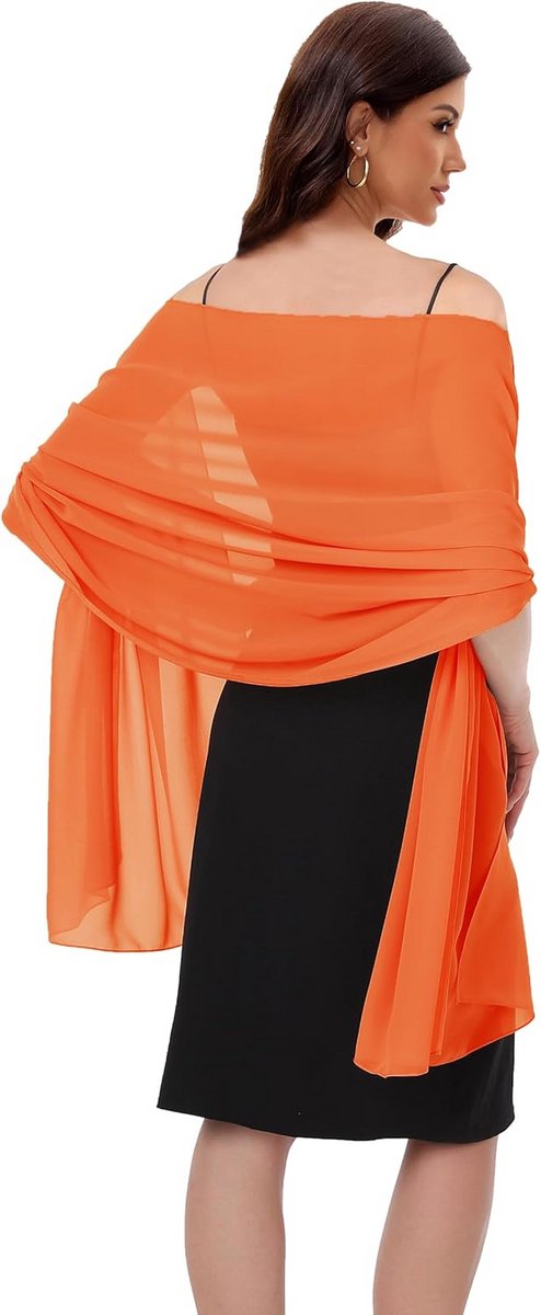 Chiffon sjaal voor dames, elegante pashmina voor avondjurk en bruidssjaal, zachte omslagdoek in 2 maten