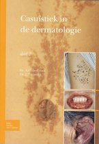 Boekomslag 'Casuïstiek in de dermatologie deel 2' met afbeeldingen van huiduitslag, mond en oor.