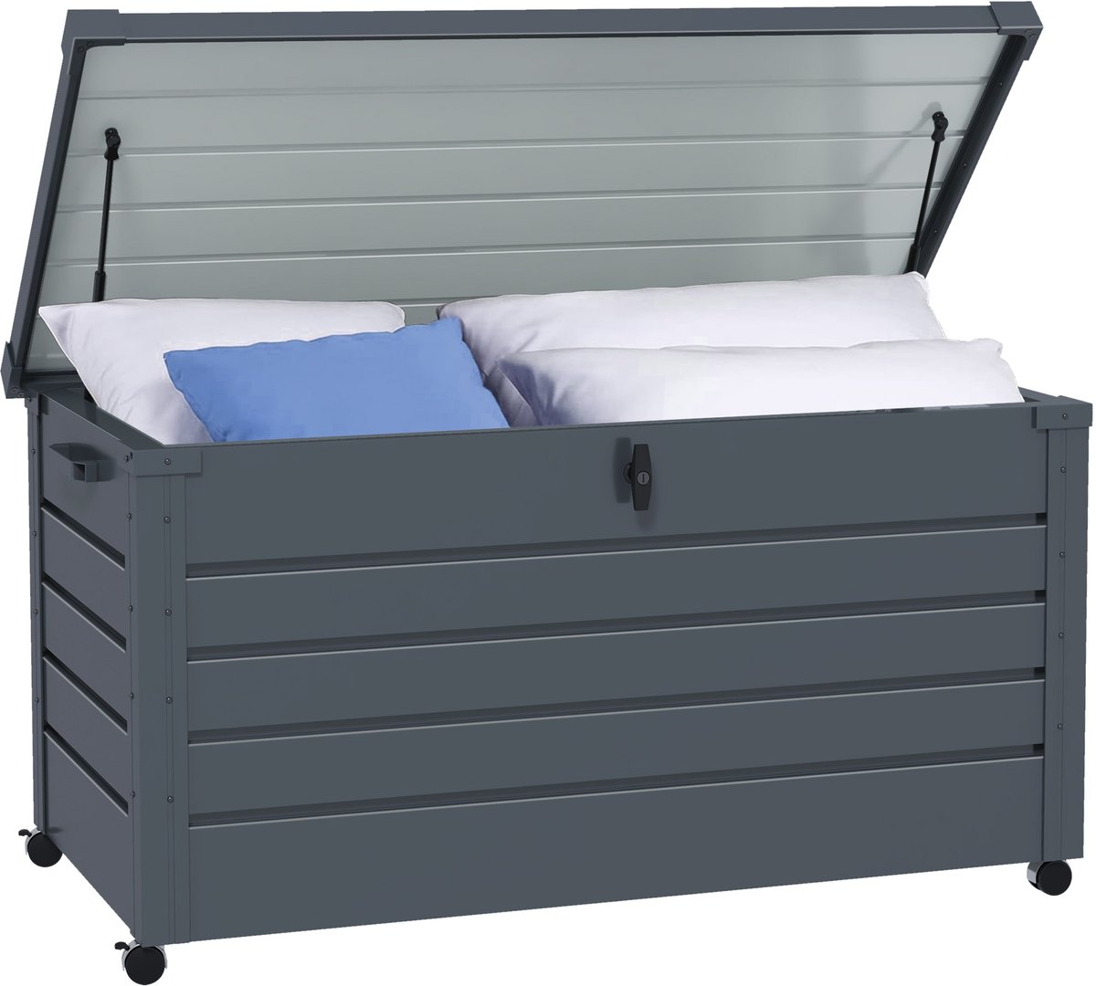 Outsunny Buitenopbergbox - Gegalvaniseerd staal - 120x62x66cm - Donkergrijs