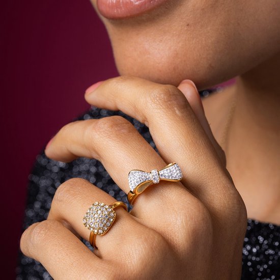 My Bendel - MB3704 - Bague dorée avec pierres en zircone - My Bendel - Avec emballage cadeau de luxe