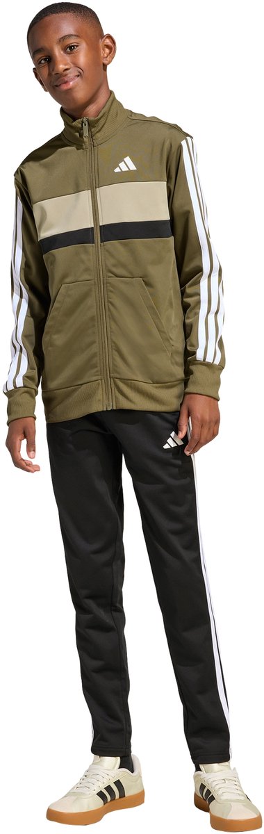Adidas Sportswear Seasonal Essentials Tiberio 3-Stripes Tricot Trainingspak Kids Kinderen Groen