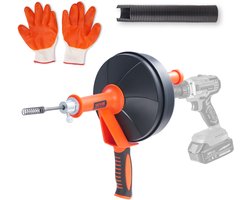 VEVOR Riool Ontstoppingsmachine 0,6 X 76,2 Cm Verenstaalkabel Afvoerreiniger met Trommel Handmatige & Elektrische Handmatige Invoer