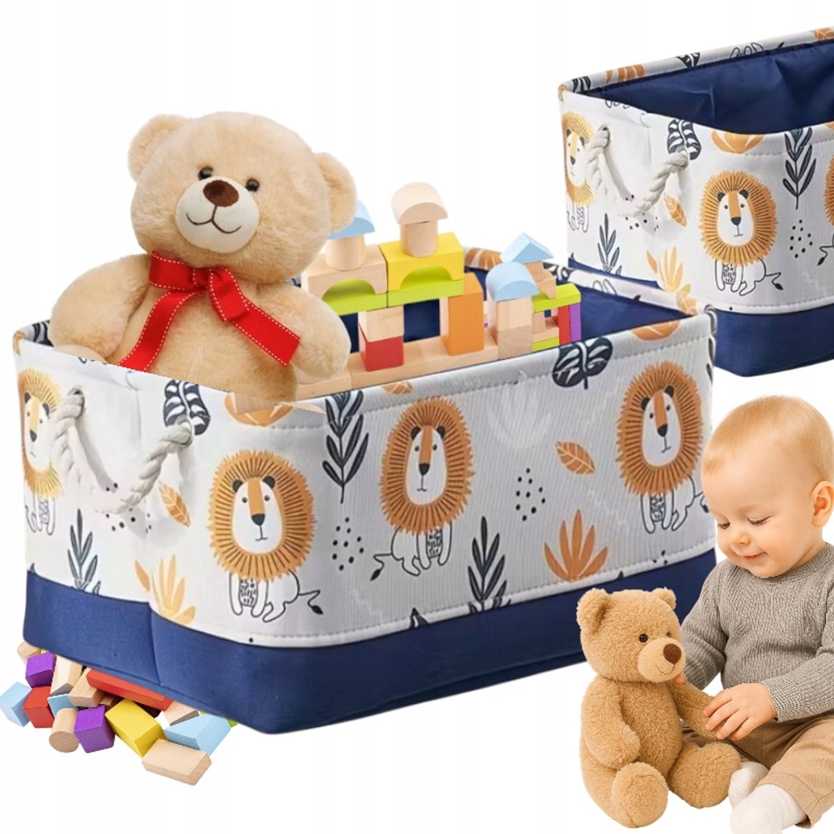 Opbergmand Speelgoed & Kleding Scandinavisch Design 40x30x22cm