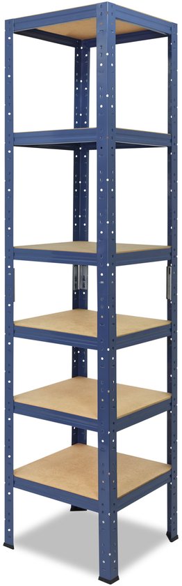 Shelfplaza HOME metalen stellingkast - 230x60x60 cm - blauw - 6 planken