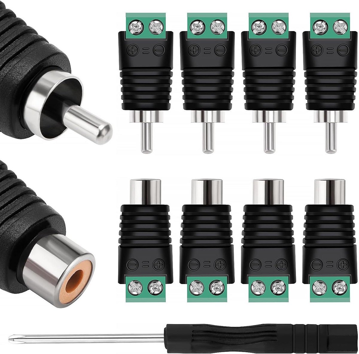 EGoods - RCA Connector Adapter voor Audio/Video Verbinding CCTV Camerasysteem