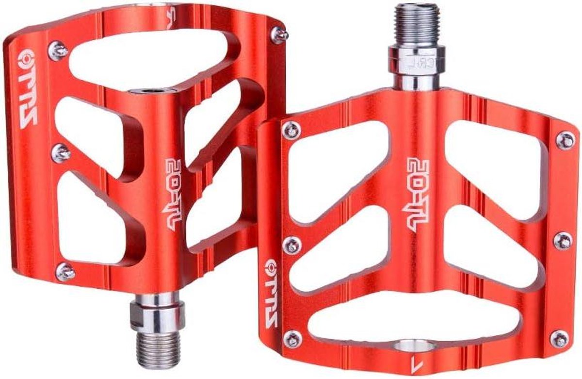 EGoods - Metalen Fiets pedalen Platte Platform Mountainbike Pedalen Lichtgewicht Rood