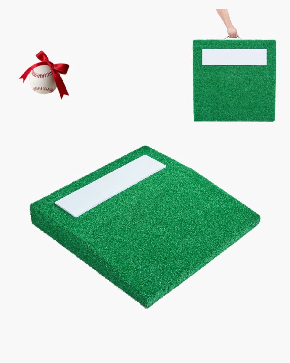 Werpheuvel (Pitching Mound) - Draagbaar Trainingsmodel - 79 cm - Honkbal & Softbal - Binnen/Buiten - UV-bestendig Kunstgras - Pitching Rubber - Draaggreep
