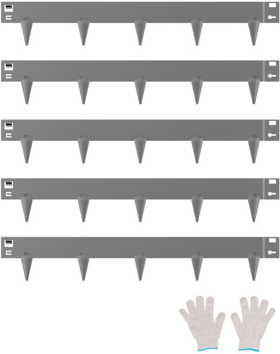 Gazonranden - 5-pack Metalen Tuinrand - Buigbaar - Afmeting 99 x 15,6 cm per stuk - Robuust - Eenvoudige Montage - Voor Bloembed & Tuinpad - Donkergrijs