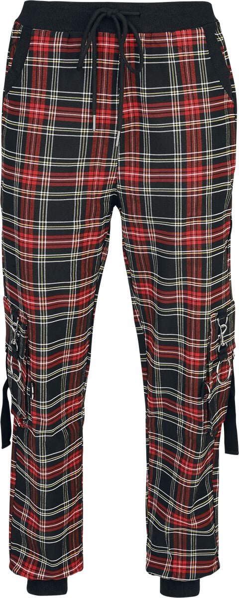 Jawbreaker Tartan Cargo Sweatpants Dames Stoffen broek - zwart/rood - XS