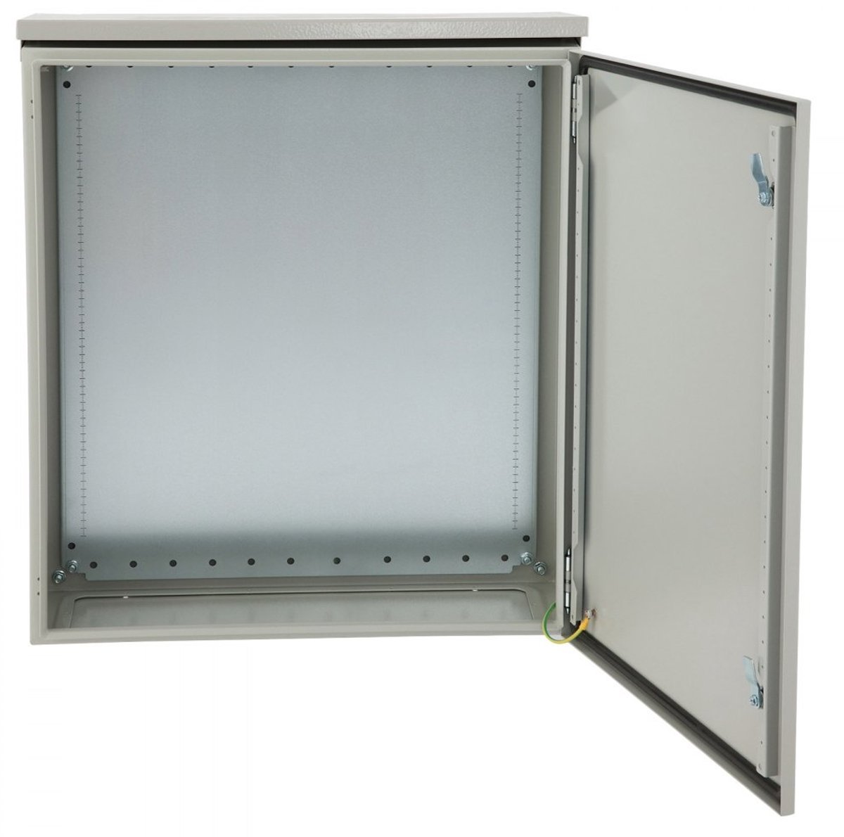 Schakelkast - Elektrische buitenbehuizing - Formaat 60x60x20 cm - IP65 Water- en Stofdicht - NEMA 4 - Koudgewalst Koolstofstaal - Scharnierende Deur - Met Regenkap